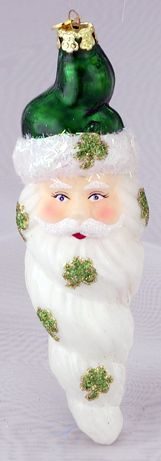 Irish Santa Icicle Glass Ornament. @Colleen Shelnutt thank you for blocked me, very childish!