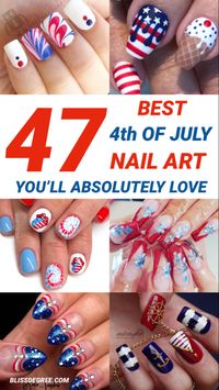 Let celebrate this year Fourth of July with these 47 Patriotically Chic Fourth of July Nail Art Designs.