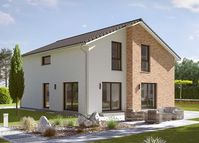 Anspruchsvolle Bauherren mit Sinn für stilsichere Architektur finden im ProStyle 148/20 ihr modernes Zuhause mit ganz viel Platz und zahlreichen Highlights. Der außergewöhnliche Designentwurf mit seinem versetzten Grundriss lässt sich mit Satteldach oder Pultdach ausführen. Und auch das "Innenleben" des Fertighauses ist ebenso stilsicher wie funktional: z. B. mit einem offenen Wohn-Ess-Kochbereich und bodentiefen Fenstern.