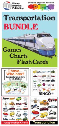 This bundle offers a treasure trove of transportation vocabulary activities including Bingo and I Have/Who Has game sets. Flash Cards and Charts give you tools for vocabulary practice and cut-out pages for students' interactive notebooks!