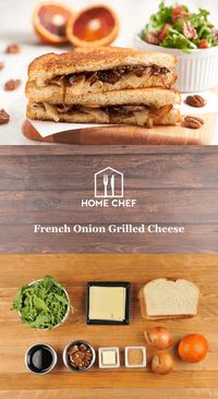 2 Yellow Onions 1 fl. oz. Balsamic Vinegar 4 Slices Sourdough Bread 3 oz. Swiss Cheese Slices ⅗ oz. Butter