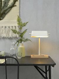 IT'S ABOUT ROMI Citylights Cambridge: Iron/wood desk/table lamp in white (also in black and olive green) #itsaboutromi #citylights #urbanlighting