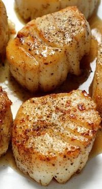 Perfectly Seared Scallops ~ The taste of scallops is so unique you just can’t confuse it with anything else.. Please also visit www.JustForYouPropheticArt.com for colorful-inspiratational-Prophetic-Art and stories. Thank you so much! Blessings!