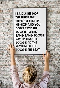 Free Printable Rapper's Delight lyrics wall art. Easy printing with 5 size ratio available. Rappers Delight Poster. I said a Hip Hop. Old School Printable. Hip Hop Song. #freeprintable #homedecor #wallart #music #hiphop #rappersdelight #fundecor #poster #lovelyplanner
