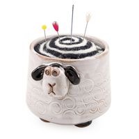 Wooliam the Sheep Stoneware Pottery/Felted Wool Pincushion