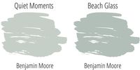 swatch comparison: Benjamin Moore Quiet Moments versus Beach Glass