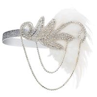 Amazon.com: ShiyiUP Retro Feather Headband Crystal Beaded Wedding Headpiece, A-black, One Size: Clothing