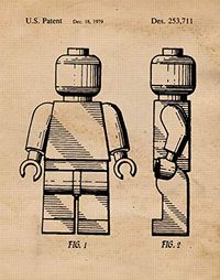 Original Lego Men Patent Art Poster Print- Set of 1 (One 11x14) Unframed- Great Wall Art Decor Gift for Home, Office, Garage, Man Cave, School, Student, Teacher, Builder, Craftsman, Movies Fan,#Set, #Wall, #Great, #Unframed