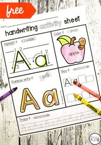 I love this handwriting activity! It would be such a fun writing and literacy center for pre-k or kindergarten. #alphabetcenters #writingcenters #kindergarten #firstgrade