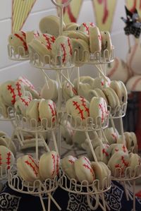 Chocolate-dipped baseball Oreos