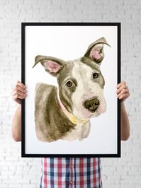 Ritratto di cane acquerello personalizzato pittura realistica | Etsy