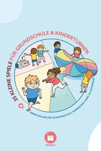 Die 35 tollen Spiele für das Kinderturnen und den Sportunterricht sind erprobt, schnell erklärt und einfach zu spielen. Für Abwechslung mit Schwungtuch-, Musikstopp-, Fang- und Laufspielen! Die Spielsammlung eignet sich für das Aufwärmen und den Abschluss vom Kinderturnen und Sportunterricht, sowie auch als kurze Bewegungseinheit für zwischendurch, beispielsweise im Kindergarten, Vereinssport oder in der Mittelstufe. #sportunterricht #kinderturnen #schwungtuch #fangspiele #laufspiele #musikstopp