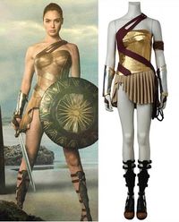 Wonder Woman wouldn't be who she is without the cool cosplay costume from the hot movie Wonder Woman. Now rock the Xcoos look in this high end replica of Wonder Woman costume, featuring a form-fitting yellow dress with high quality fabric. The whole set includes dress, strap,rope,wrister. )