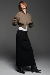 WOOL BLEND CROPPED BOMBER - taupe brown | ZARA United States