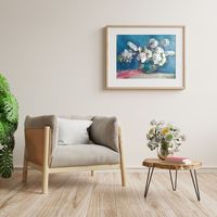 Cherry blossom painting oil .Painting written from nature. Tender cherry blossoms always feels as spring in your interior and brings delightful mood. 100% Original painting. Materials: acrylic, oil,canvas on cardboard. The painting written from nature. Unframed. Size 18 by 22 inches #cherry #blossom #artwork #art #interior #design #etsy #bluepainting #stilllife