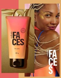 Gel Glitter Natura Faces - de R$ 41,90 por R$ 29,90 - Rosto, corpo e olhos. Glitter livre de plástico - Brilho intenso - Produto vegano Rolê, selfie e brilho ou ainda mais brilho. Invente a sua make com brilho construível em camadas e aplicando onde quiser. Para você brilhar ainda mais! Com brilho intenso, hidratação refrescante, rápida absorção, fácil de espalhar e você pode se jogar sem preocupação, pois o glitter é livre de plástico e não mancha as roupas após lavagem.