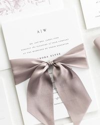 Aurora Ribbon Wedding Invitations