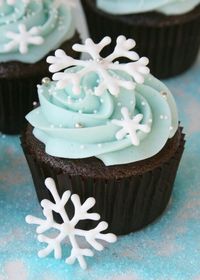 We love these snowflake cupcakes for a winter baby shower this season.