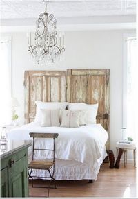 62 DIY Cool Headboard Ideas www.rehouseny.com ReHouse has salvaged doors of every size and type that could be your new headboard!