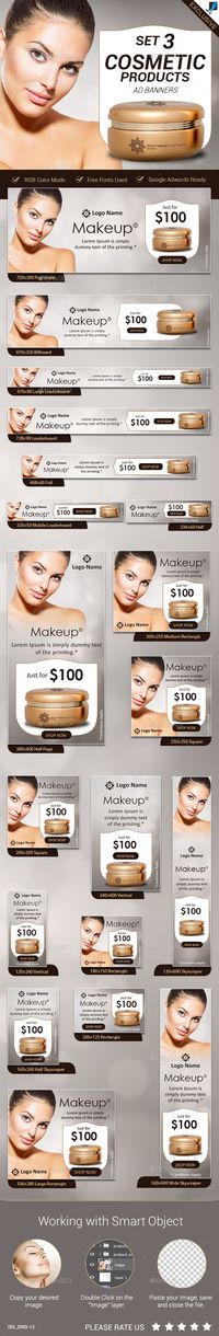 Cosmetic Product Ad Banners Set3