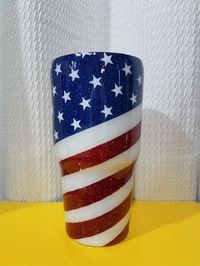 American Flag Glitter Tumbler / Red White and Blue / 4th of