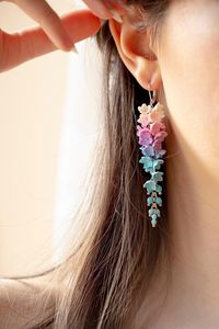 Chandelier Flower Earrings Hanging Long Earring Wedding | Etsy