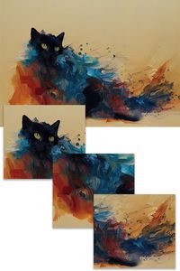 Print of my painting of a cat, painted in an abstract #art #cats #abstract