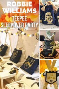 Celebrity parents are hosting VIP teepee sleepover parties at their homes for their kids. Check out the blog post to see how Robbie Williams createda medieval village of ‘dragon & knights’ themed party for his sons birthday. This is one of eight celebrity sleepover parties featured.