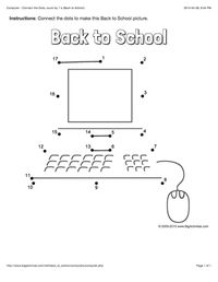computer connect the dots count by 1 s back to school kindergarten worksheets teaching computers computer activities for kids