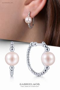 925 Sterling Silver 25MM Pearl Hoop Earrings EG14163SVJPL #925SterlingSilver#HoopEarrings #PearlHoopEarrings#PearlEarrings #GabrielNY#UniqueJewelry #FineJewelry#GabrielAndCo #FashionHoops