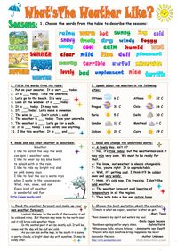 What's the weather like? worksheet - Free ESL printable worksheets made by teachers