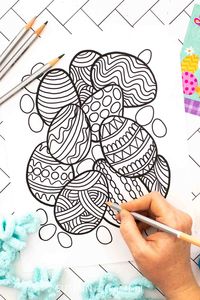 Simply grab your pencil crayons, markers, crayons or paints to enjoy this free printable Easter Egg coloring page.