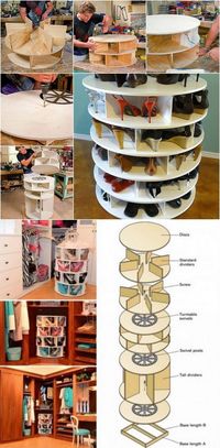 How To Build A Lazy Susan Shoe Rack shoes diy craft closet crafts diy ideas diy crafts how to home crafts organization craft furniture tutorials woodworking