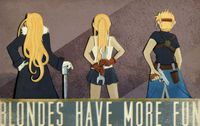colonel-mustang: yonderbeasties: Roy Mustang can go cry in a corner, because it’s the blondes of FMA that have the most fun (and the best weapons). Olivier Mira Armstrong, Winry Rockbell, and Riza Hawkeye, respectively. This was made with cut paper and painted gouache accents, plus some digital type/tinkering. If I weep, it is because I am overcome with beauty.