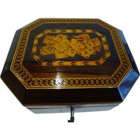 Fabulous Early English Tunbridge Ware Playing Card Box With Period Cards c.1820