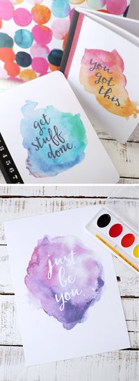 Free Printable watercolor saying (for notebook covers or other projects)
