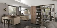 Bark aged oak | Glossy glass beaver| Matt lacquered beaver | Worktop: Fenix