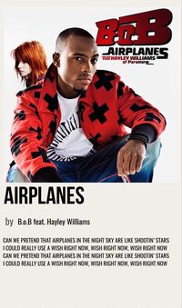 minimal poster of the song airplanes by b.o.b feat. hayley williams