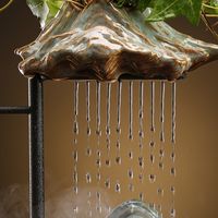 Oriental Cone Incense Burner Zen Garden Waterfall Retro Led Incense Burner Kit Back Flow Incienso Quemador Fragrance Fireplace