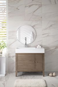 36" Linear Single Sink Bathroom Vanity, Whitewashed Walnut – VANITIES EXPO