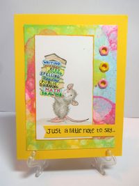 Bubbling with Excitement by pvilbaum - at Splitcoaststampers - 7.18.18 (Pin#1: Backgrounds: Inking/ Soap Bubble Technique. Pin+: School Theme; Animals: Barnyard/ Mice).
