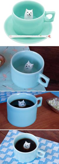Dog Figurine Ceramic Coffee Cup(Samoyed )