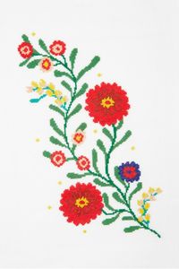Peony Stem Cross Stitch Pattern