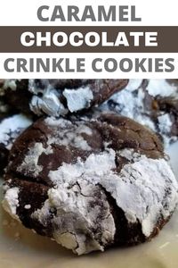 These cookies are kicked up to a whole new level! Soft and chewy caramel-filled chocolate crinkle cookies... more like a brownie!