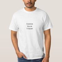 Create your own custom, personalized, 100% cotton, heavyweight, cheap, lowest priced, white, value t-shirt.