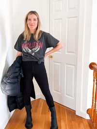 Leggings & Lug Sole Chelsea Boots: 5 Cute Winter Outfit Ideas - The Mom Edit