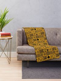 "Black & Yellow Traditional Oriental Moroccan Style Artwork" Throw Blanket for Sale by Arteresting | Redbubble