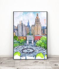 New York University Art NYC Wall Art Washington Square | Etsy
