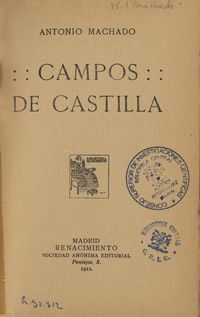 Portada de la obra Campos de Castilla de Antonio Machado.
