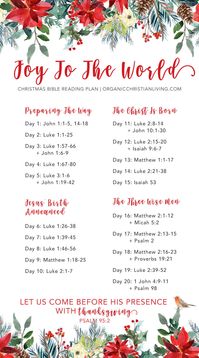 Christmas Bible Reading Plan | Christmas Bible Study | Christmas Bible Verses | Bible Reading Plan For Women | Joy To The World